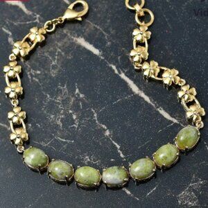 Connemara Marble Irish Bracelet in 18K YG Plated